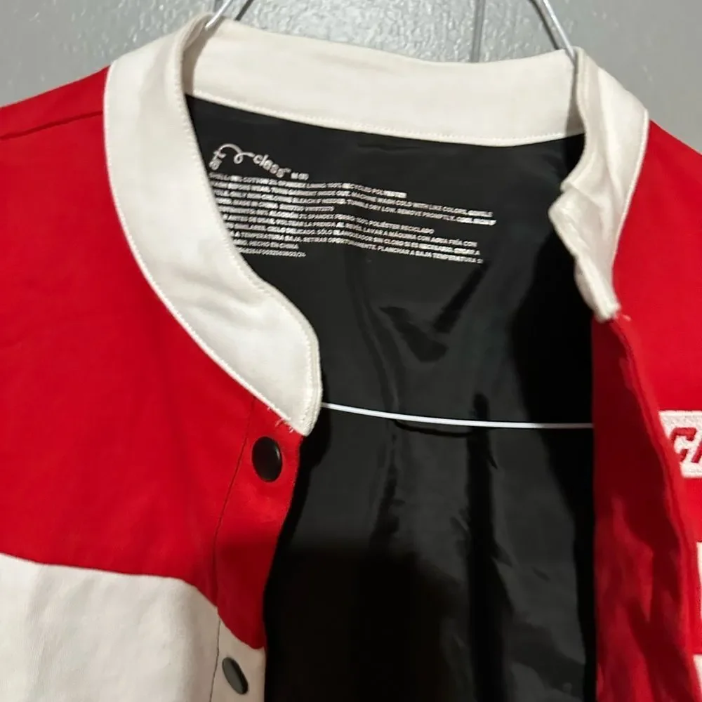 Racing jaket Red and White Snap Jacket‎